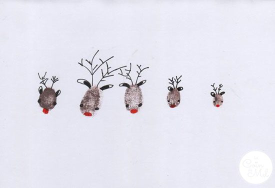 Thumbprint Reindeer art