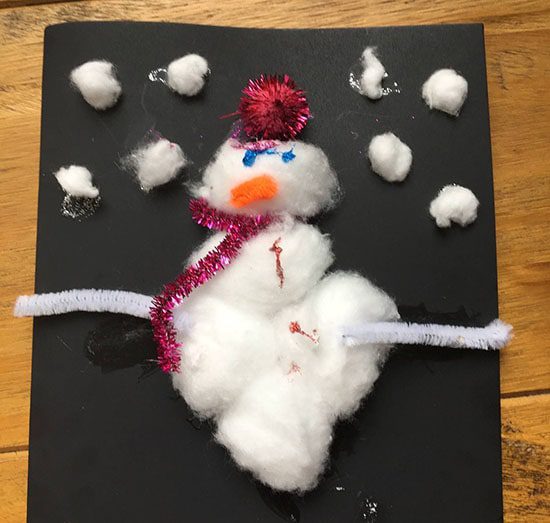 Homemade snowman Christmas card