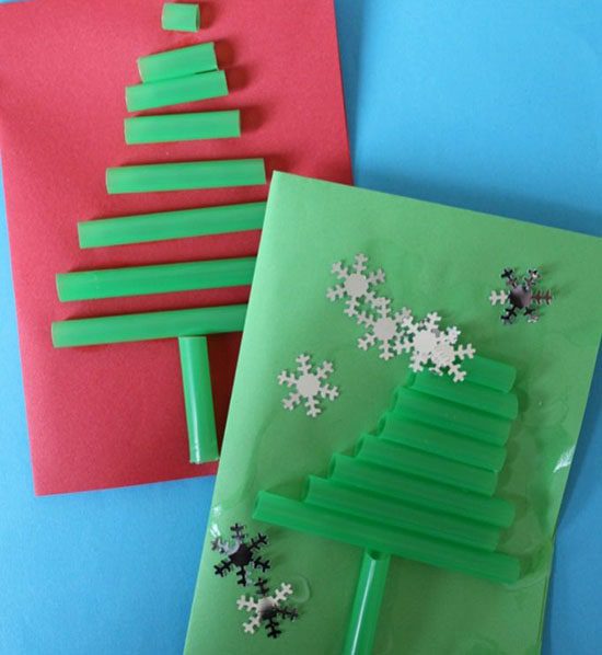 Homemade Christmas tree Christmas cards
