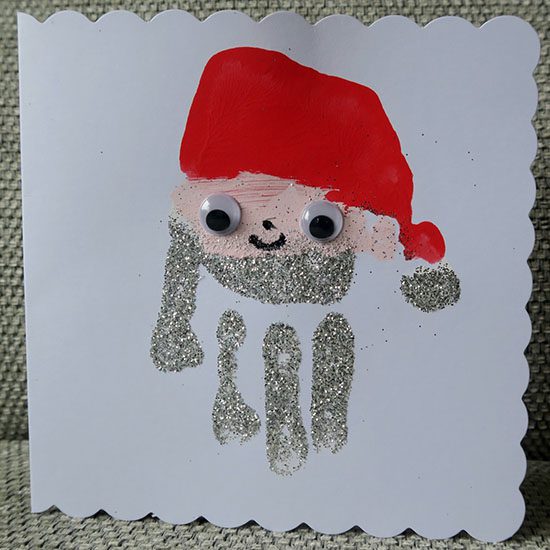 Father Christmas Hand Print Card