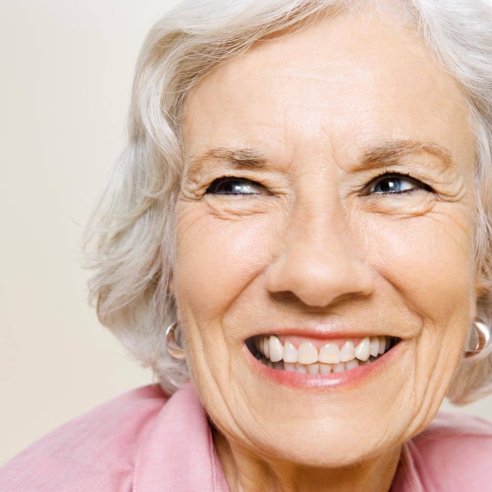 Close up of elderly woman smiling