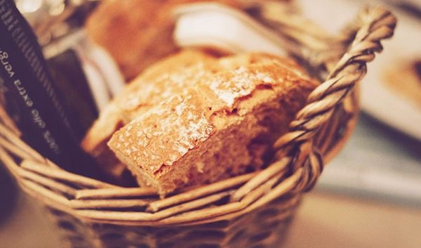 Close up of whole wheat bread in basket